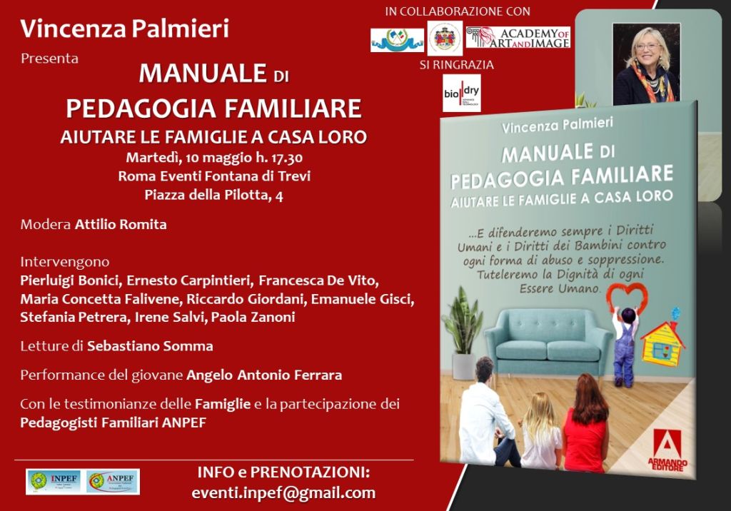 10 maggio h.17.30 - Conferenza Stampa di Presentazione «Manuale di Pedagogia Familiare» di V. Palmieri, con Attilio Romita e Sebastiano Somma - Roma Eventi Fontana di Trevi